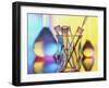 Test Tubes In Beaker with Pipette And Flasks-Tek Image-Framed Photographic Print