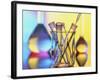 Test Tubes In Beaker with Pipette And Flasks-Tek Image-Framed Photographic Print