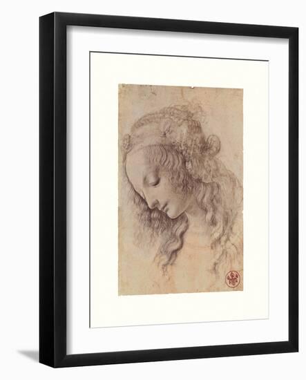 Testa Di Donna Di Profilo-Leonardo Da Vinci-Framed Giclee Print