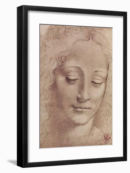 Testa Di Giovinetta-Leonardo Da Vinci-Framed Giclee Print