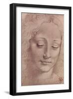 Testa di Giovinetta-Leonardo da Vinci-Framed Art Print