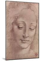 Testa di Giovinetta-Leonardo da Vinci-Mounted Art Print