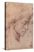 Testa Femminile di Profilo-Michelangelo Buonarroti-Stretched Canvas