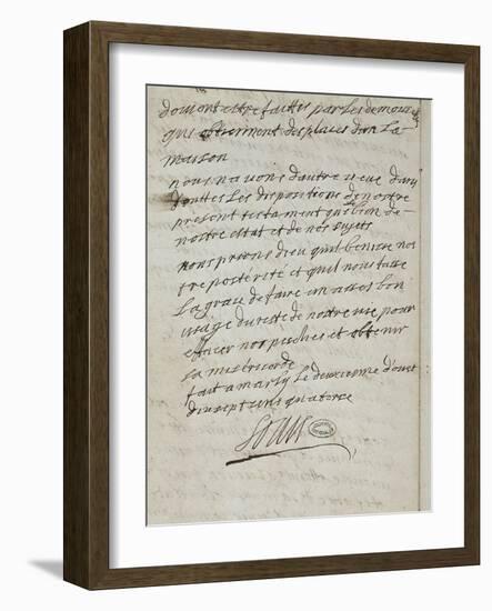 Testament de Louis XIV-null-Framed Giclee Print