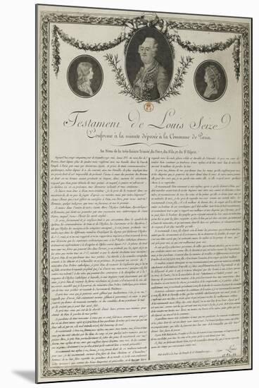 Testament de Louis XVI-null-Mounted Giclee Print