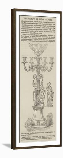 Testimonial to Mr Justice Talfourd-null-Framed Giclee Print