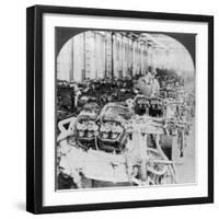 Testing Engines in an Automobile Factory, Detroit, Michigan, USA, 20th Century-null-Framed Photographic Print