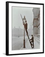 Testing Gas Pressure in Street Lighting, Westminster, London, 1910-null-Framed Photographic Print