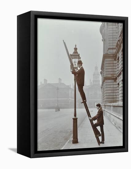 Testing Gas Pressure in Street Lighting, Westminster, London, 1910-null-Framed Stretched Canvas