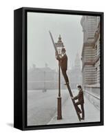 Testing Gas Pressure in Street Lighting, Westminster, London, 1910-null-Framed Stretched Canvas