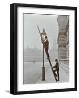 Testing Gas Pressure in Street Lighting, Westminster, London, 1910-null-Framed Photographic Print