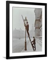Testing Gas Pressure in Street Lighting, Westminster, London, 1910-null-Framed Photographic Print