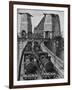 Testing Sydney Harbour Bridge by Driving Four Locomotives on Each of the Two Railway Tracks-null-Framed Premium Photographic Print