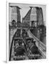 Testing Sydney Harbour Bridge by Driving Four Locomotives on Each of the Two Railway Tracks-null-Framed Photographic Print