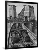 Testing Sydney Harbour Bridge by Driving Four Locomotives on Each of the Two Railway Tracks-null-Framed Photographic Print