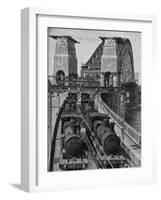 Testing Sydney Harbour Bridge by Driving Four Locomotives on Each of the Two Railway Tracks-null-Framed Photographic Print