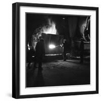 Testing Temperature of Molten Steel, Park Gate Iron and Steel Co, Rotherham, South Yorkshire, 1964-Michael Walters-Framed Photographic Print
