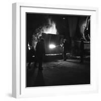 Testing Temperature of Molten Steel, Park Gate Iron and Steel Co, Rotherham, South Yorkshire, 1964-Michael Walters-Framed Photographic Print