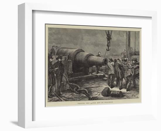 Testing the 35-Ton Gun at Woolwich-Henry Woods-Framed Giclee Print