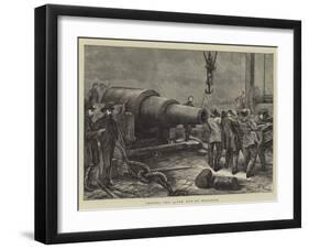 Testing the 35-Ton Gun at Woolwich-Henry Woods-Framed Giclee Print