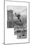 Testing the Cables on Brooklyn Bridge, C1900-null-Mounted Giclee Print