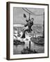 Testing the Cables on Brooklyn Bridge, C1900-null-Framed Giclee Print