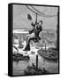 Testing the Cables on Brooklyn Bridge, C1900-null-Framed Stretched Canvas