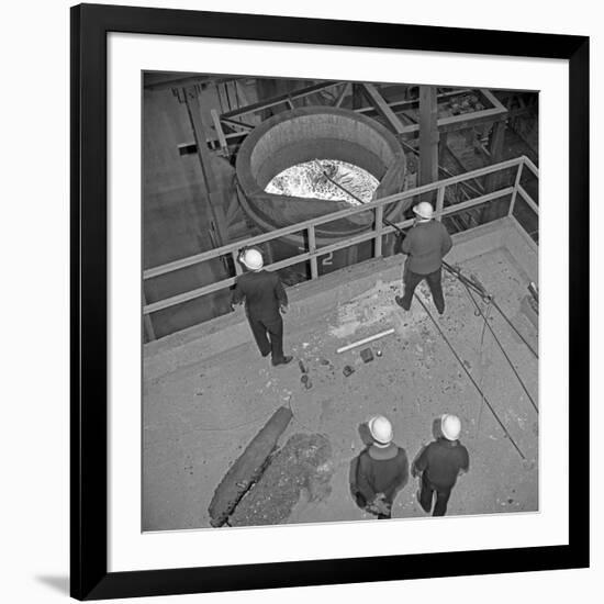 Testing the Temperature of Molten Steel, Park Gate, Rotherham, South Yorkshire, 1964-Michael Walters-Framed Photographic Print