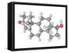 Testosterone Hormone, Molecular Model-Laguna Design-Framed Stretched Canvas