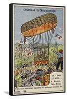 Testu-Brissy's Balloon Ascent on Horseback, Meudon, France, 1798-null-Framed Stretched Canvas