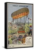 Testu-Brissy's Balloon Ascent on Horseback, Meudon, France, 1798-null-Framed Stretched Canvas