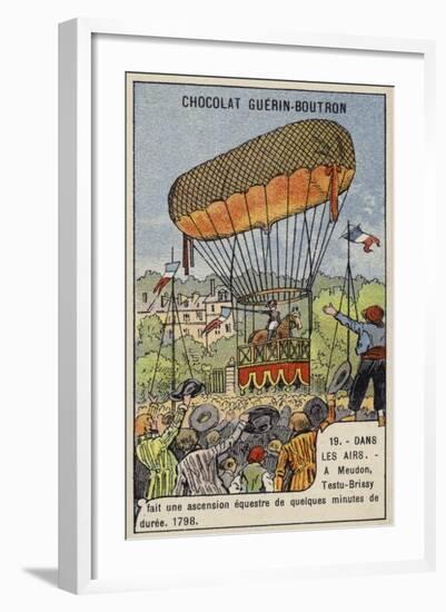 Testu-Brissy's Balloon Ascent on Horseback, Meudon, France, 1798-null-Framed Giclee Print