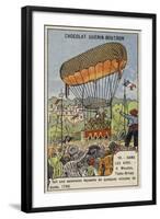 Testu-Brissy's Balloon Ascent on Horseback, Meudon, France, 1798-null-Framed Giclee Print