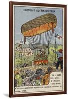 Testu-Brissy's Balloon Ascent on Horseback, Meudon, France, 1798-null-Framed Giclee Print