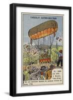 Testu-Brissy's Balloon Ascent on Horseback, Meudon, France, 1798-null-Framed Giclee Print