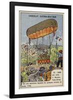 Testu-Brissy's Balloon Ascent on Horseback, Meudon, France, 1798-null-Framed Giclee Print