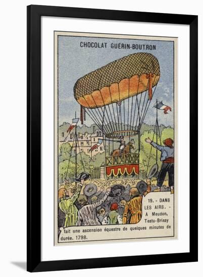 Testu-Brissy's Balloon Ascent on Horseback, Meudon, France, 1798-null-Framed Giclee Print