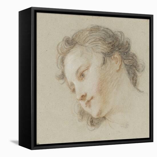 Tête d'ange, de profil à gauche-Charles Joseph Natoire-Framed Stretched Canvas