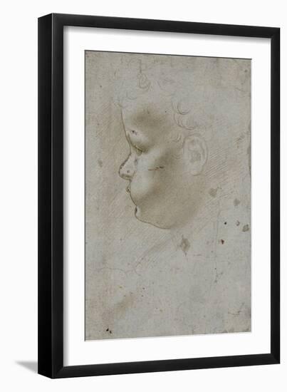 Tête d'enfant de trois quarts-Leonardo da Vinci-Framed Giclee Print