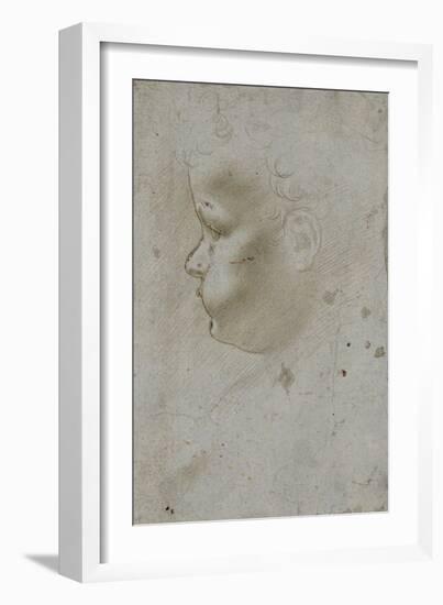 Tête d'enfant de trois quarts-Leonardo da Vinci-Framed Giclee Print