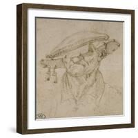 Tête d'homme coiffé d'un béret-Leonardo da Vinci-Framed Giclee Print