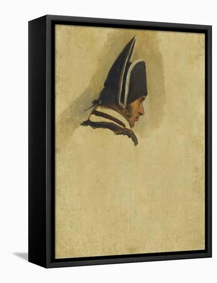 Tête d'homme coiffée d'un bicorne . Etude-Horace Vernet-Framed Stretched Canvas