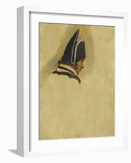 Tête d'homme coiffée d'un bicorne . Etude-Horace Vernet-Framed Giclee Print