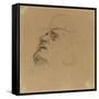 Tête d'homme renversé en arrière-Eugene Delacroix-Framed Stretched Canvas