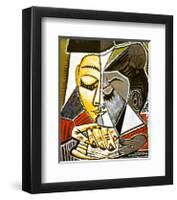 Tete d'une Femme Lisant-Pablo Picasso-Framed Art Print