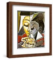 Tete d'une Femme Lisant-Pablo Picasso-Framed Art Print