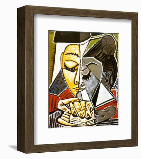 Tete d'une Femme Lisant-Pablo Picasso-Framed Art Print