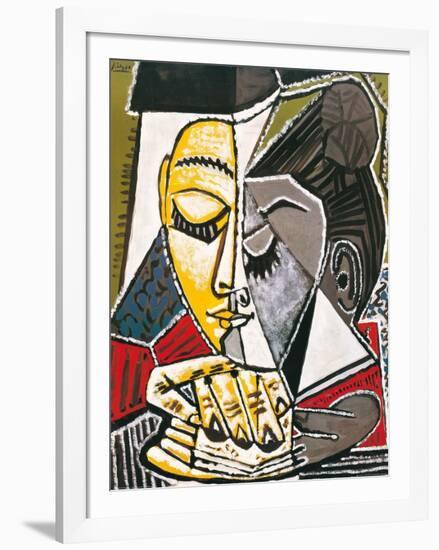 Tete d'une Femme Lisant-Pablo Picasso-Framed Art Print