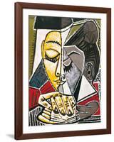 Tete d'une Femme Lisant-Pablo Picasso-Framed Art Print