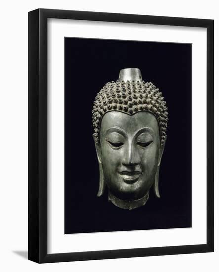 Tête de Buddha-null-Framed Giclee Print